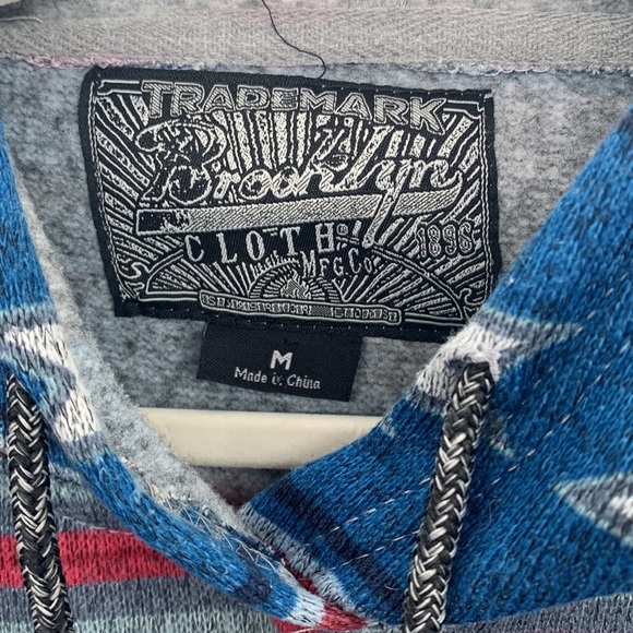 Brooklyn Cloth Men's Desert Hooded Sweatshirt Buckle Aztec Southwestern Size M - Picture 4 of 5